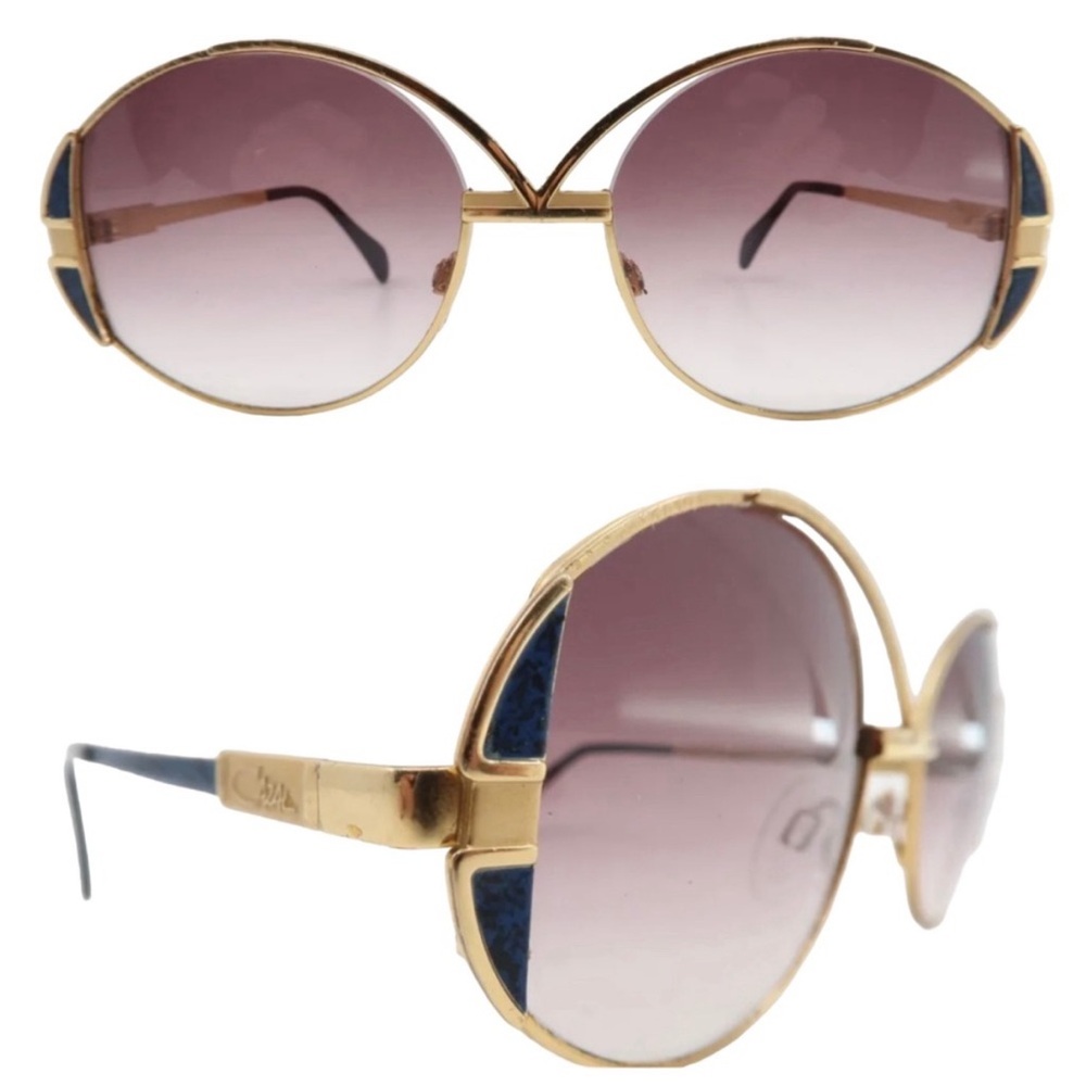 1980’s CAZAL Iconic Sunglasses in Gold Metal, Made in West Germany, Unisex
